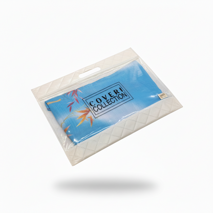 Foulard Coveri Collection Sciarpa Leggera Celeste cielo con stampa floreale