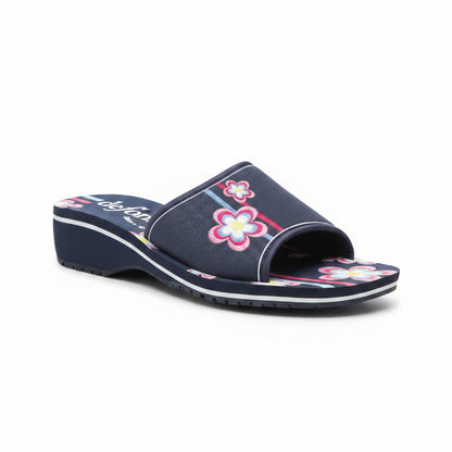 Ciabatte Mare Donna De Fonseca Zeppa Stampa Floreale – Blu