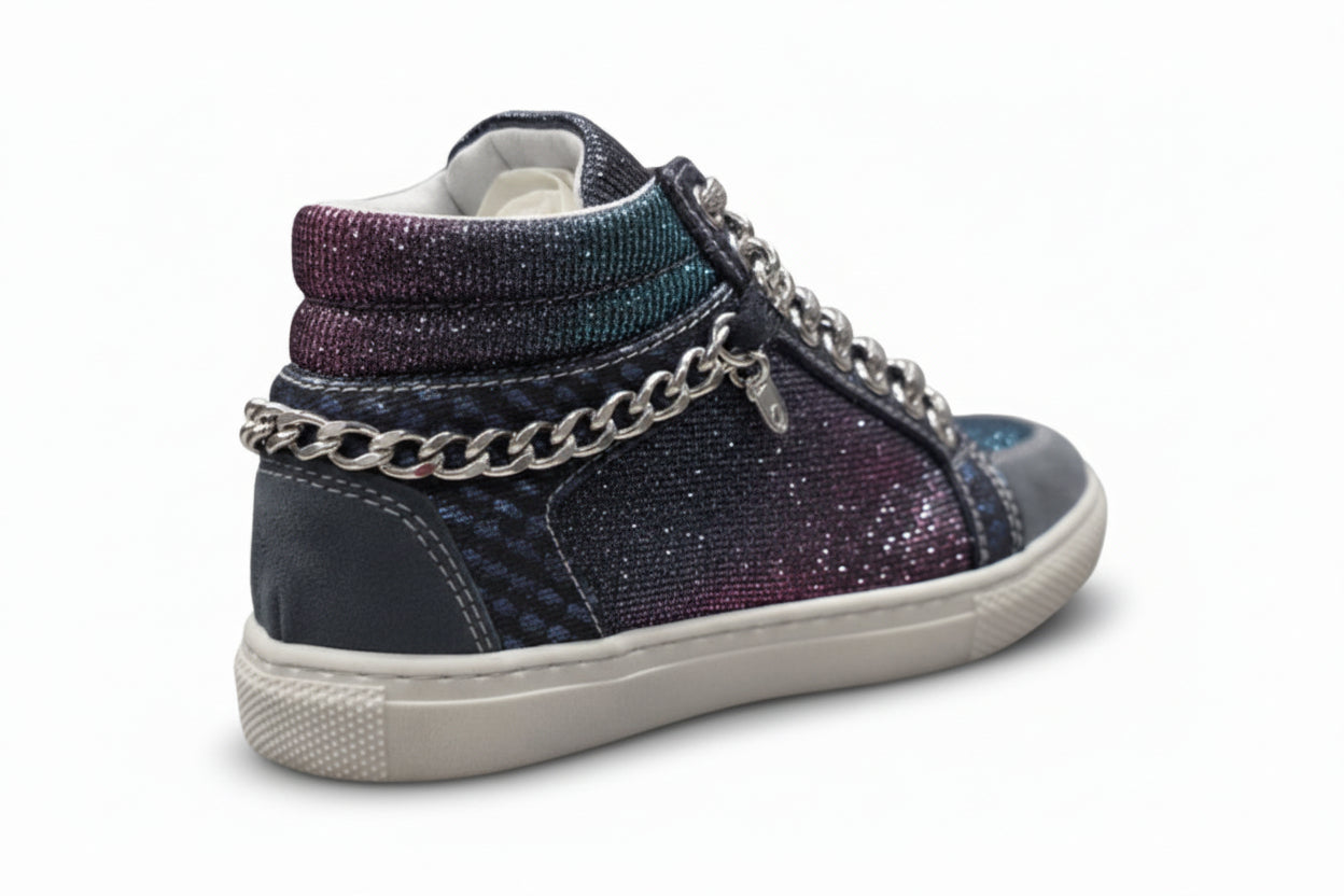 Scarpe da bambina  Nero Giardini, Vera Pelle, A528211F, Glitter Cangiante, 26 EU