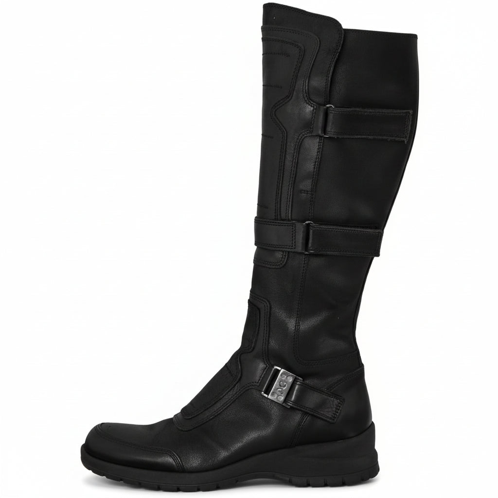 Stivali biker Donna NeroGiardini 00440, Zip, strappi, Vera pelle, Nero