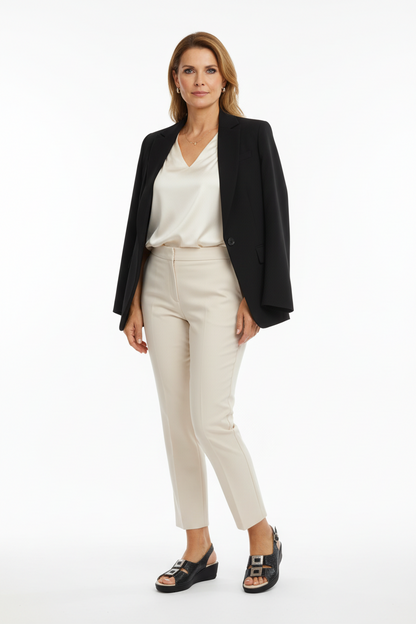 Sandali Donna Cinzia Soft, Nero, Vera Pelle, Zeppa