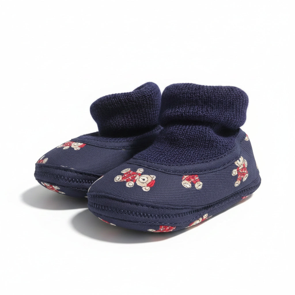 Scarpe da culla Neonata Orsetti Blu Rosso 18
