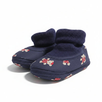 Scarpe da culla Neonata Orsetti Blu Rosso 18