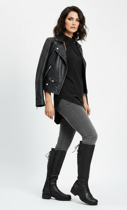 Stivali NeroGiardini Donna, 00520, Vera Pelle Lecroix Nero, 36 EU