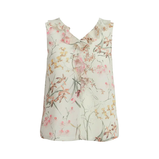 Blusa Giromanica Nero Giardini, Vaniglia, Stampa Floreale