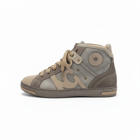 Sneakers Bambini, Nero Giardini, 35047, Antracite, Vera Pelle