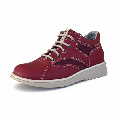 Scarpe Bambini Walk Safari Rosso Bordeaux Vera Pelle Tela