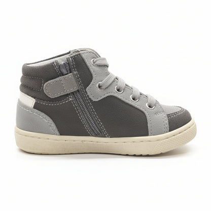 Sneakers Bambini, Nero Giardini, A423290M, Vera Pelle Scamosciata, Zip, Grigio Carbone Fumo