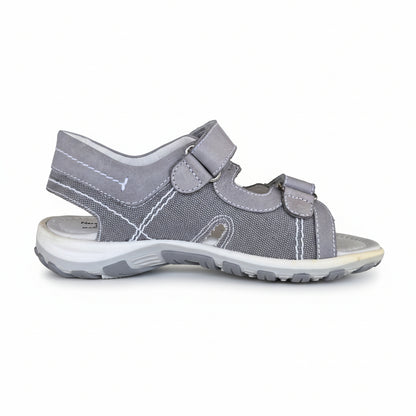 Sandali Bambino Nero Giardini Junior in Vera Pelle e Tela – Grigio e Bianco Taglia 30