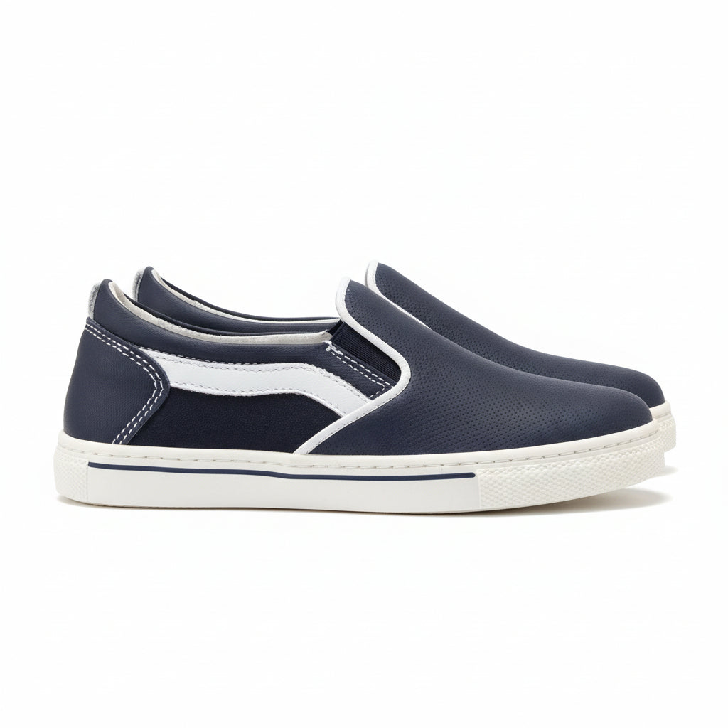 Sneakers Bambini Nero Giardini, Blu, Slip On, con Elastici, Platform