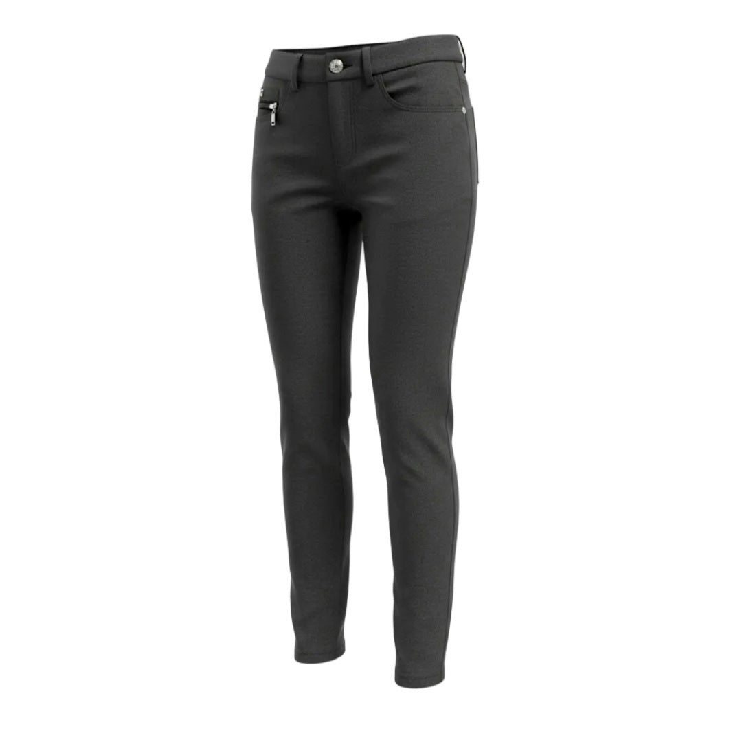 Pantaloni morbidi da donna, Nero Giardini, Grigio Scuro melange, Cotone