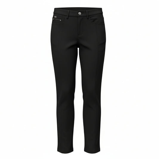Pantaloni elasticizzati da donna Nero Giardini, Nero, bottone gioiello, Taglia 40 EU