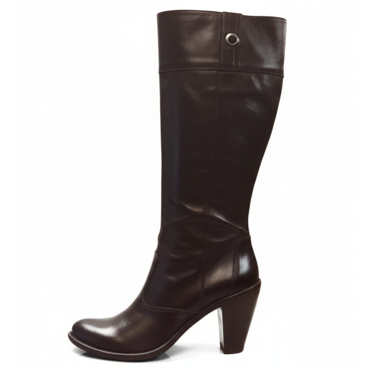 Stivali Texani Donna NeroGiardini 00580 Vera Pelle, Tacco, Zip,Marrone Testa di Moro