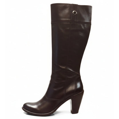 Stivali Texani Donna NeroGiardini 00580 Vera Pelle, Tacco, Zip,Marrone Testa di Moro