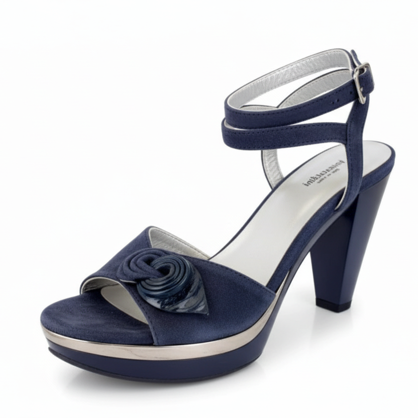 Sandali Donna Nero Giardini, Vera Pelle, Blu, Tacco, P106260DE