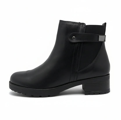 Stivaletto Nero in Pelle Donna Cinzia Soft IV15830S - Tacco Basso, Vera Pelle, Comodo ed Elegante