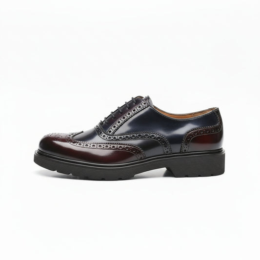 Scarpe Inglesine Oxford, Donna NeroGiardini A616170D Vera Pelle Abrasivato, Bordeaux, Antracite, Blu - Numero 37