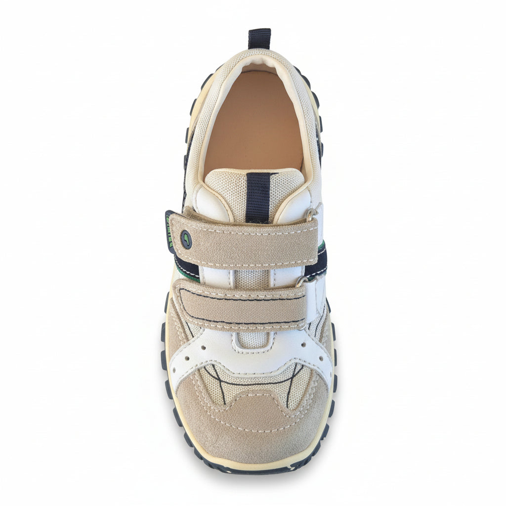 Sneakers Bambino PRIMIGI Beige, Blu, Verde, Vera Pelle, Chiusura a strappo