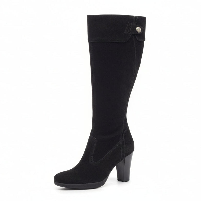 Stivali Donna Nero Giardini, Nero, A900336, Vera Pelle Scamosciata, 37 EU