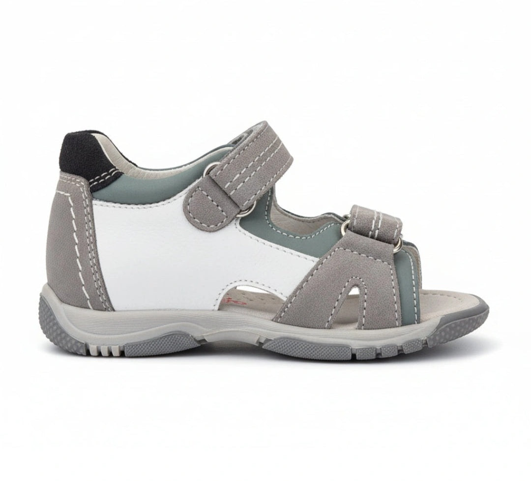 Sandali Bambini Nero Giardini Junior Vera Pelle Grigio Verde Menta Bianco | Taglia 23