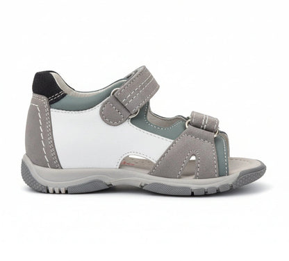 Sandali Bambini Nero Giardini Junior Vera Pelle Grigio Verde Menta Bianco | Taglia 23