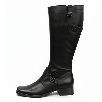 Stivali bassi da Donna NeroGiardini 00520 Vera Pelle, Zip, Fibbie, Nero, Tacco a blocco