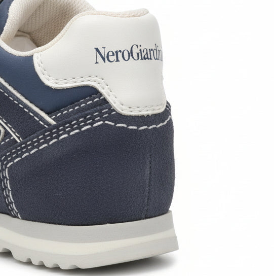 Sneakers da Bambino, Nero Giardini, Azzurro Avio, Vera Pelle