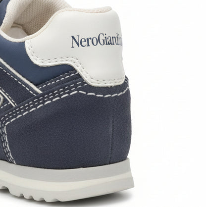 Sneakers da Bambino, Nero Giardini, Azzurro Avio, Vera Pelle
