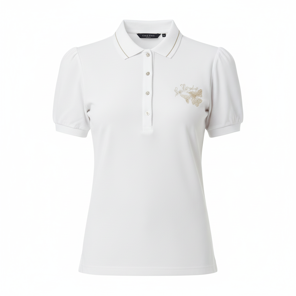 Polo T-Shirt NeroGiardini Art P461501D Bianco con farfalle