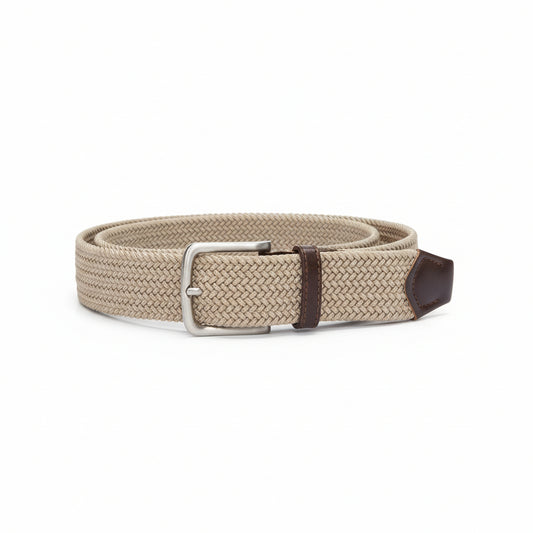 Cintura intrecciata elasticizzata, Nero Giardini, P250459U, Beige e Marrone