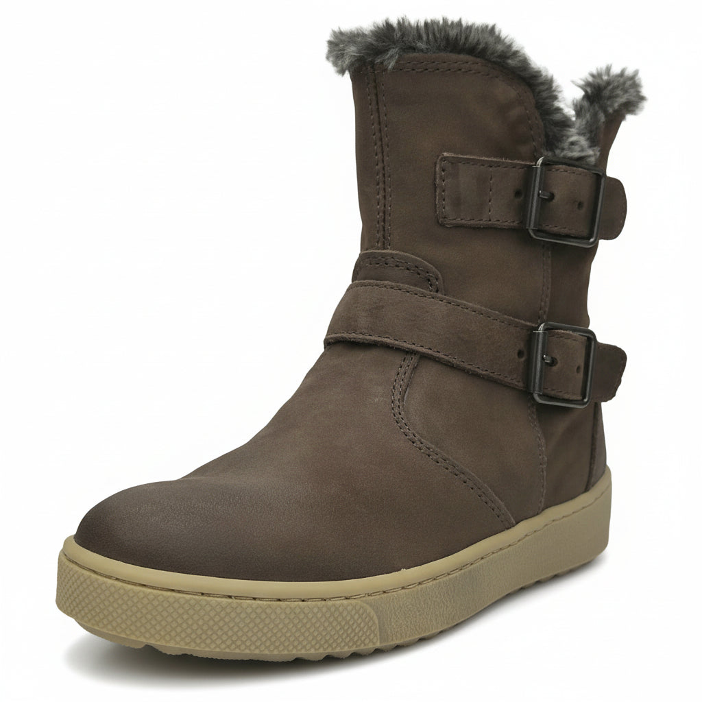 NeroGiardini Stivali Chukka Bambina, Antracite, bordo in pelliccia, con zip, A330220F