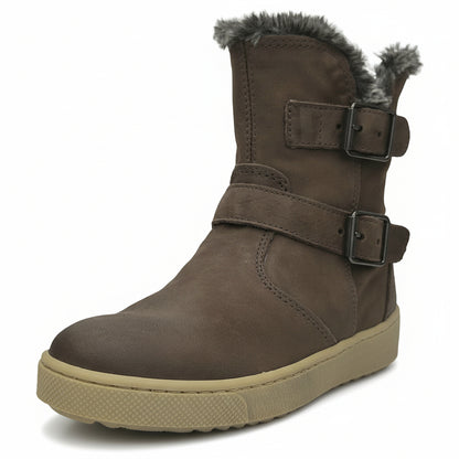 NeroGiardini Stivali Chukka Bambina, Antracite, bordo in pelliccia, con zip, A330220F