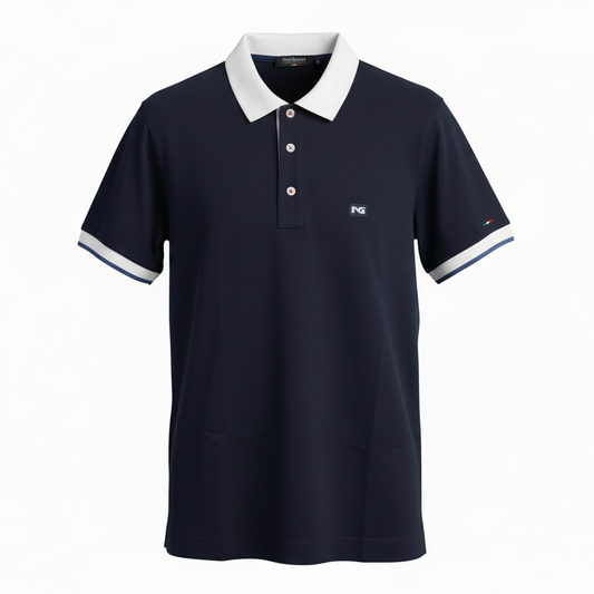 T-Shirt Polo Uomo Nero Giardini, Blu e Bianco, Cotone P471505U