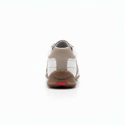 Sneakers Uomo Vera Pelle Beige Bianco Ambra Creazioni Maxi, 45