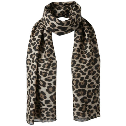 Sciarpa Animalier Leopardata Donna Base Sabbia