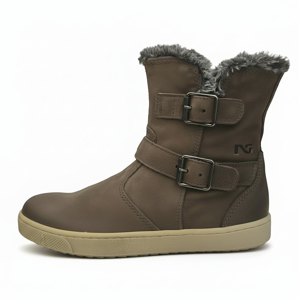 NeroGiardini Stivali Chukka Bambina, Antracite, bordo in pelliccia, con zip, A330220F