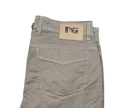Pantaloni Uomo Nero Giardini, Grigio, Gabardina, Tasche, 46 IT
