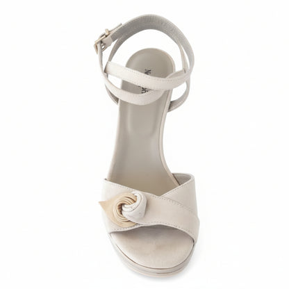 Sandali Donna Nero Giardini, Beige Light, Vera Pelle Camoscio, Plateau, 37 IT