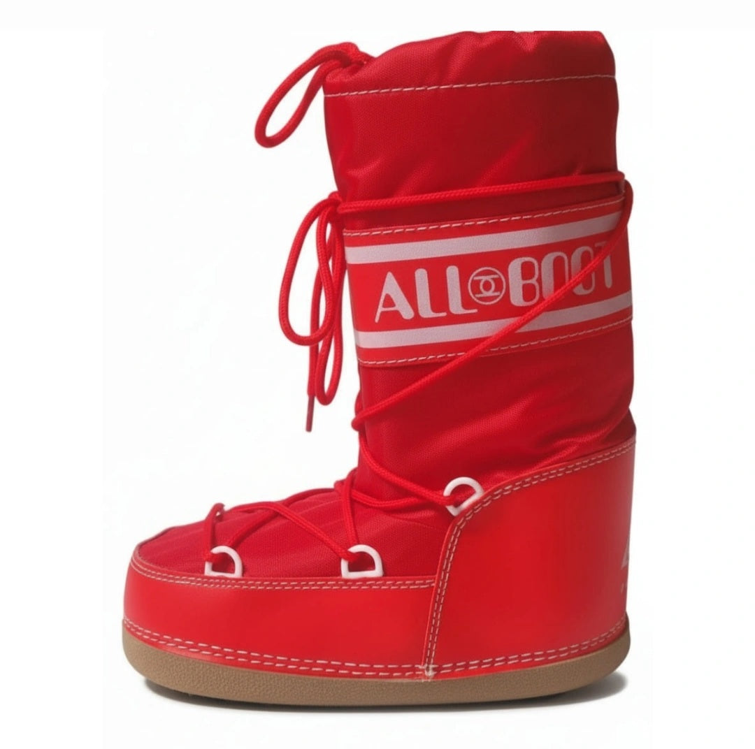 Doposci Bambini ALL BOOT Impermeabili, Caldi e Comodi, Rosso, Taglia 32-34 EU