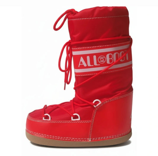 Doposci Bambini ALL BOOT Impermeabili, Caldi e Comodi, Rosso, Taglia 32-34 EU