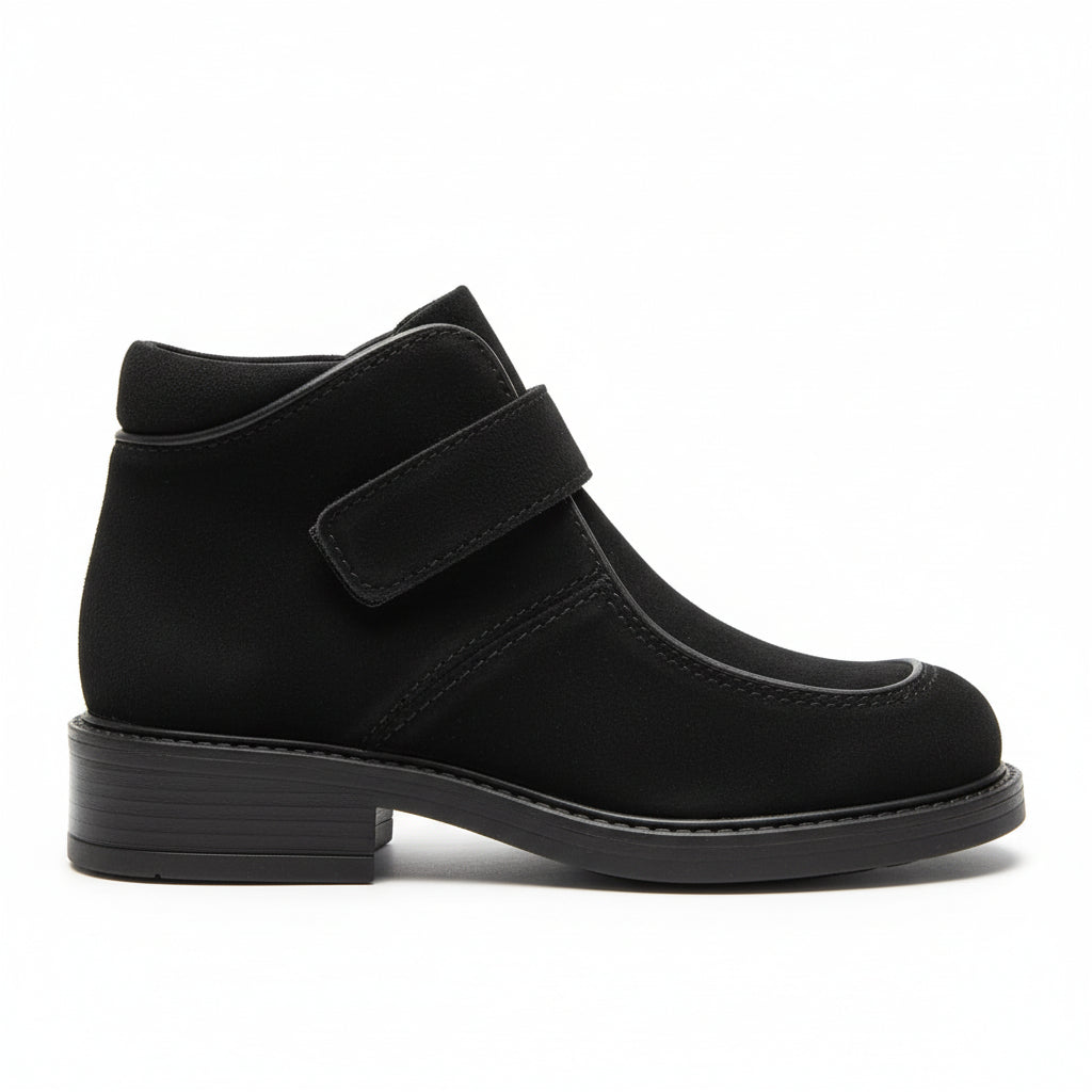 Scarponcino Bambini, Piergentili, Vera Pelle Crosta, Nero, Fibbia Oro