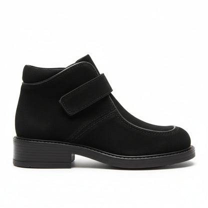 Scarponcino Bambini, Piergentili, Vera Pelle Crosta, Nero, Fibbia Oro
