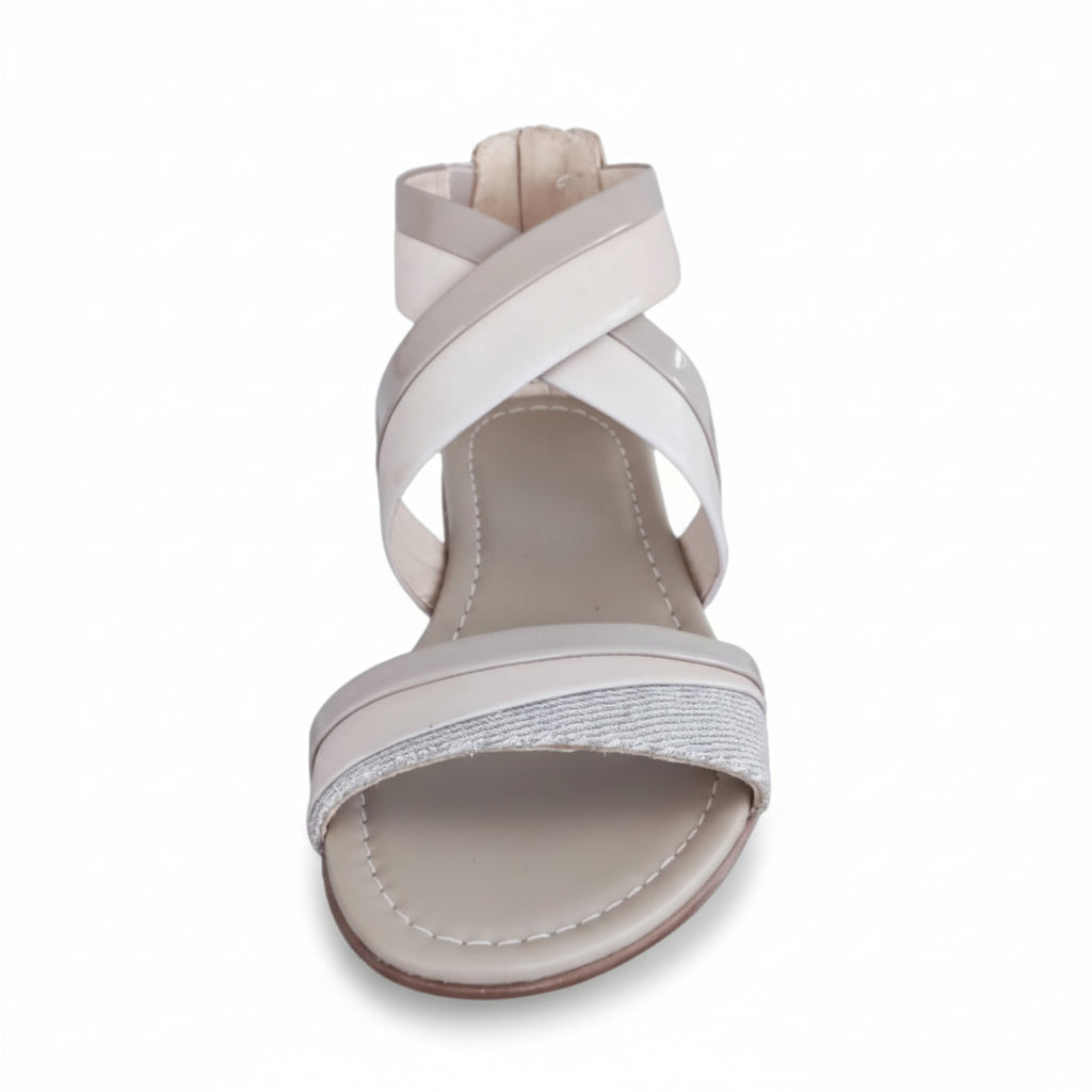 Sandali Donna Nero Giardini, Beige Sabbia, Glitter, Vera Pelle