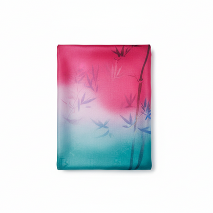 Foulard Enrico Coveri Fucsia, Verde Acqua, Stampa Floreale