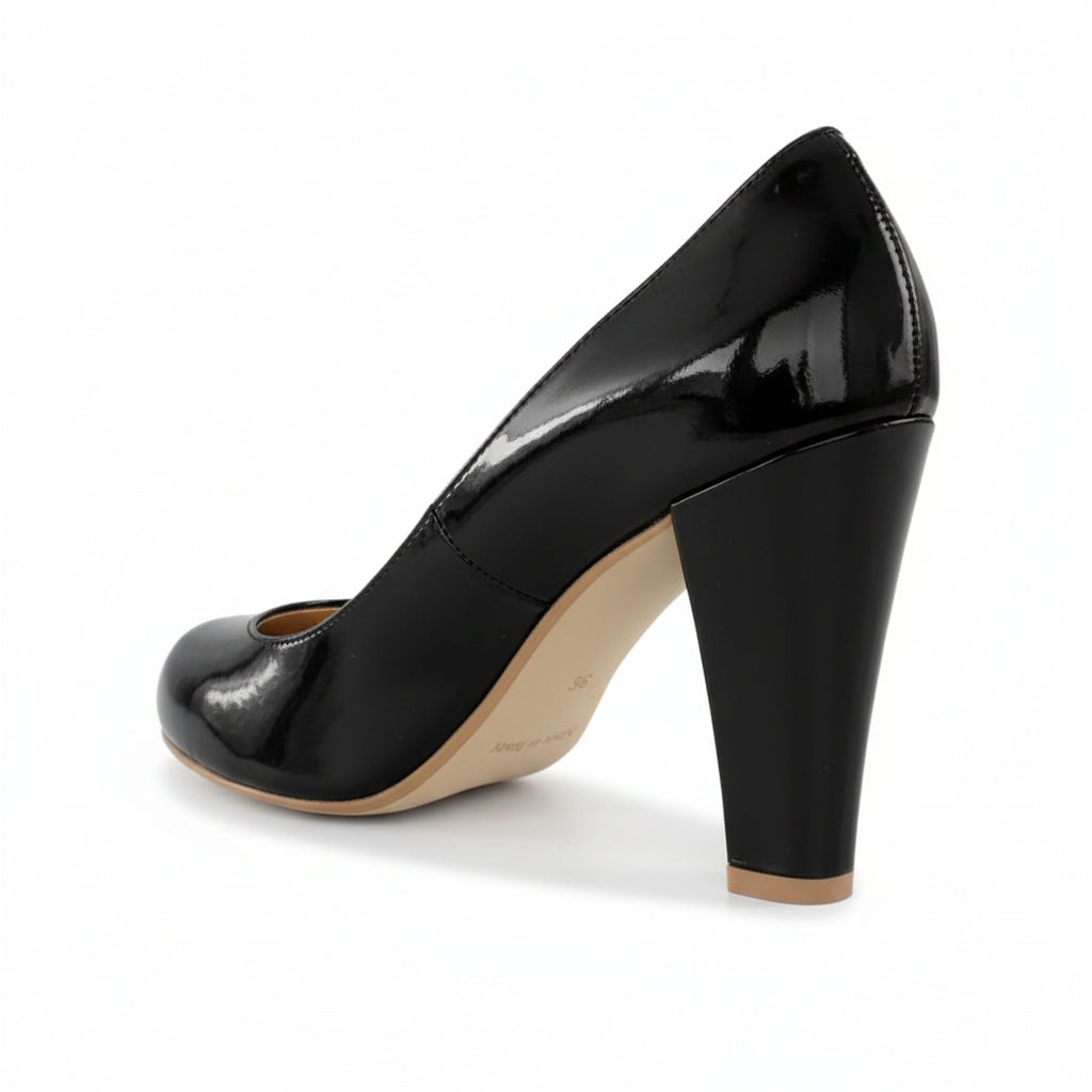 Décolleté spuntate, Romagnoli, Open Toe, Nero, Vera Pelle Vernice, 36 IT