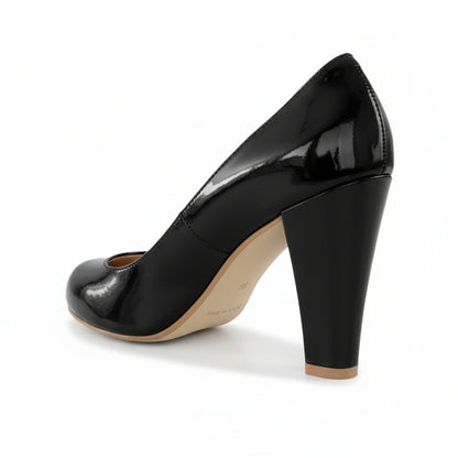 Décolleté spuntate, Romagnoli, Open Toe, Nero, Vera Pelle Vernice, 36 IT