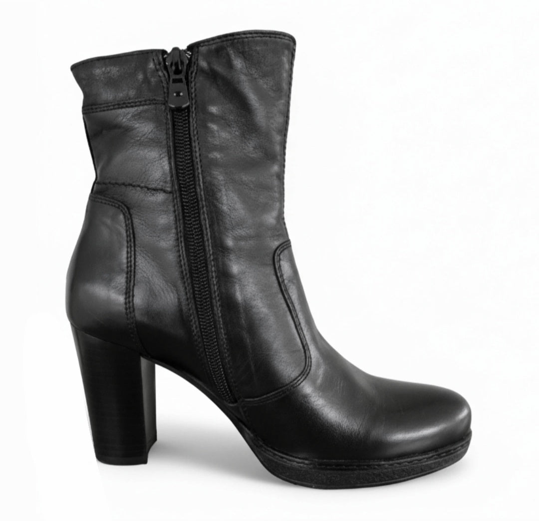 Stivaletti Neri Donna Nero Giardini in Vera Pelle, Plateau, Zip, A106532D