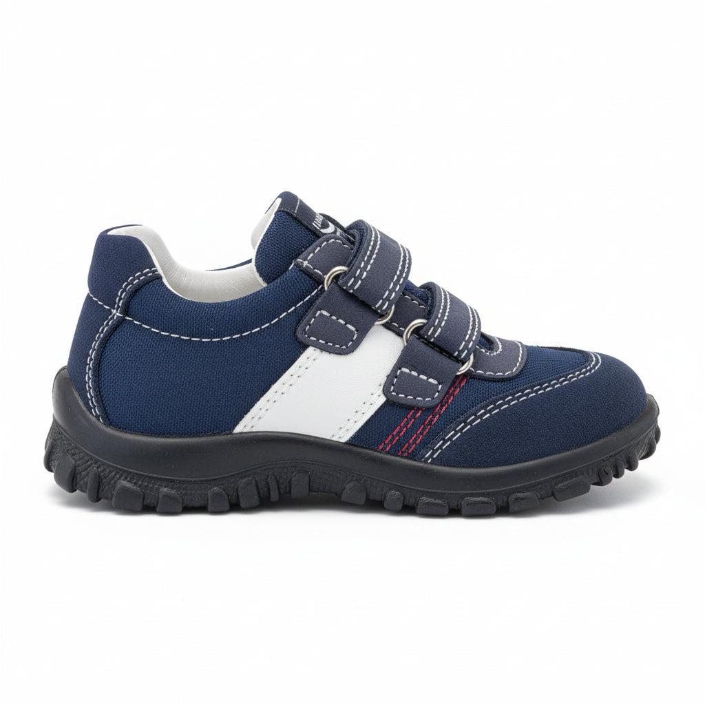 Sneakers Bambino PRIMIGI, Blu, Vera Pelle, Chiusura a Strappo, 48860, 26 IT