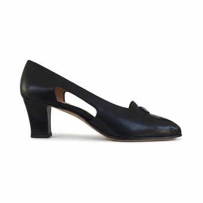 Scarpe Donna Confort 2036 in Vera Pelle, Blu Scuro Vernice Stampa Cocco, con Aperture laterali