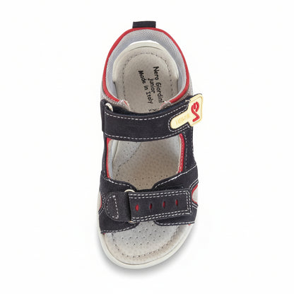 Sandali Bambino Nero Giardini Junior in Vera Pelle – Blu e Rosso